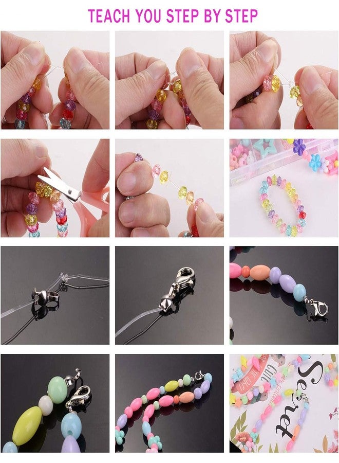 Massmot 350Pcs Beads for Kids Crafts, Children's Jewelry Making Kit, DIY Bracelets Necklace Hairband and Rings Craft Kits for 4-12 Years Old Little Girls, Multicolor (Multicolor 04) - Image 5